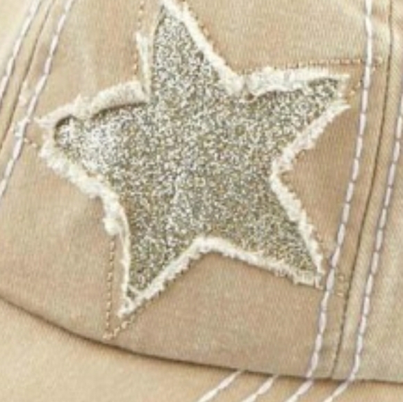 C.C. Distressed Glitter Star Caps - Picture 2 of 5